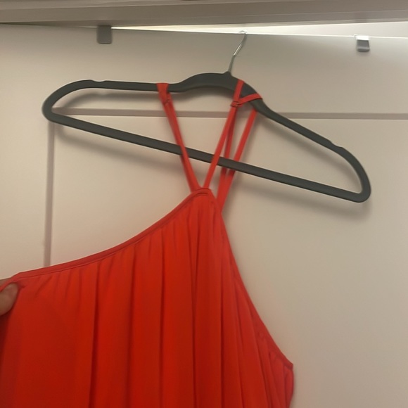 Maxi bright orange halter neck dress - Picture 2 of 4